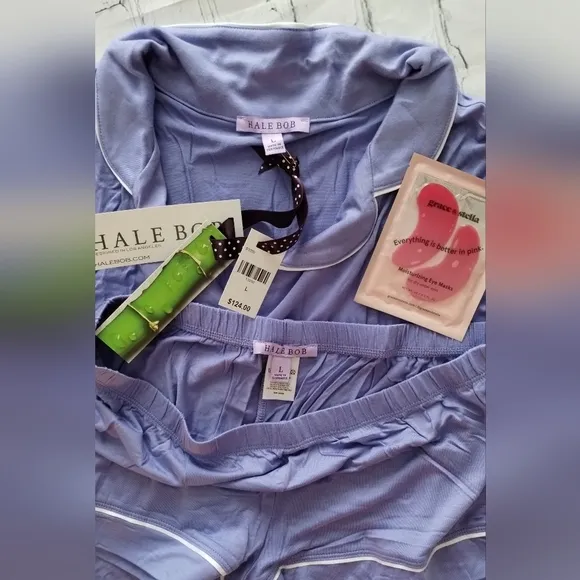 Hale Bob Shorts Pajama Set Long Sleeve Organic Bamboo Spandex