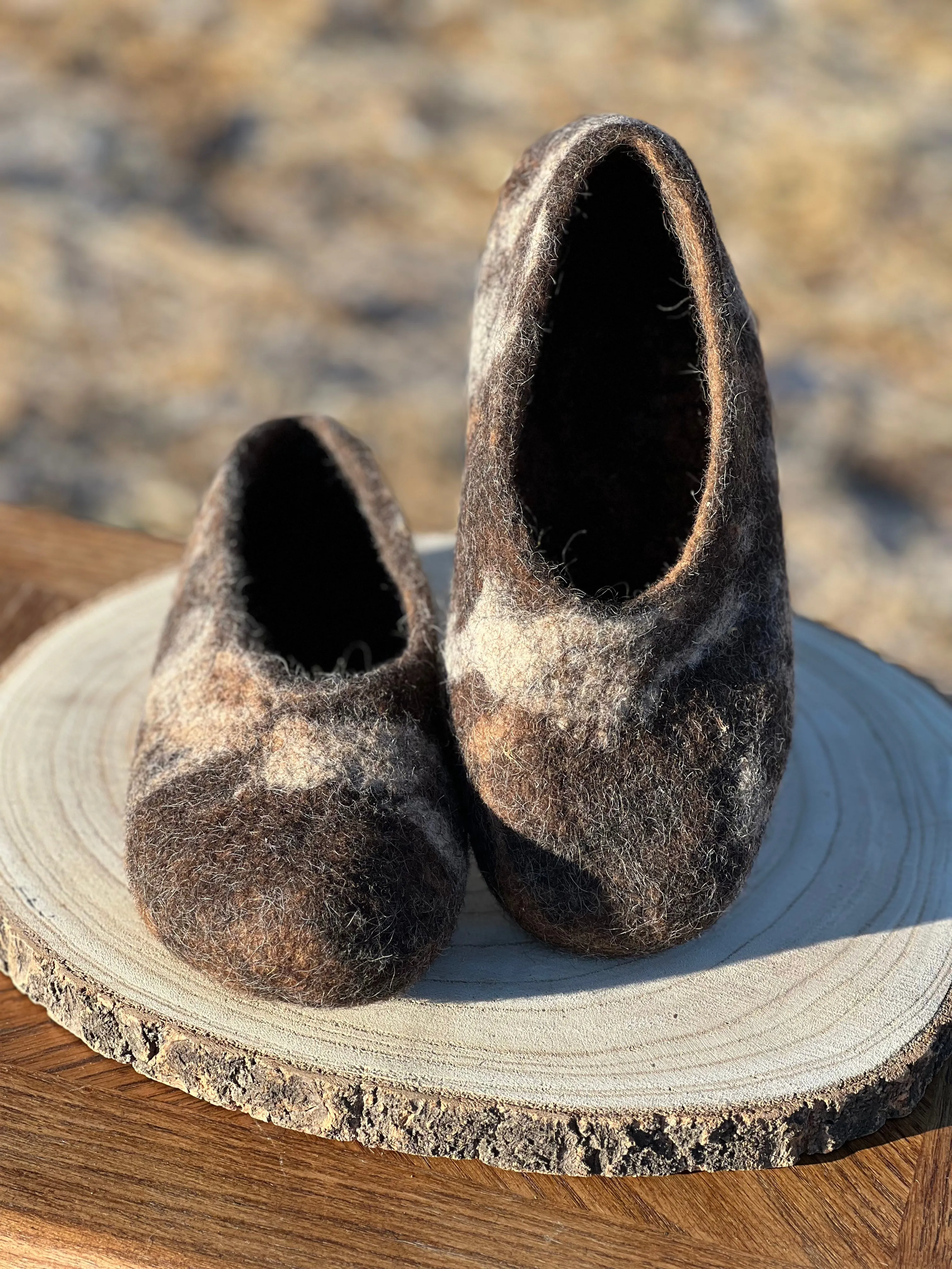 Hand Felted Alpaca Grounding Slippers