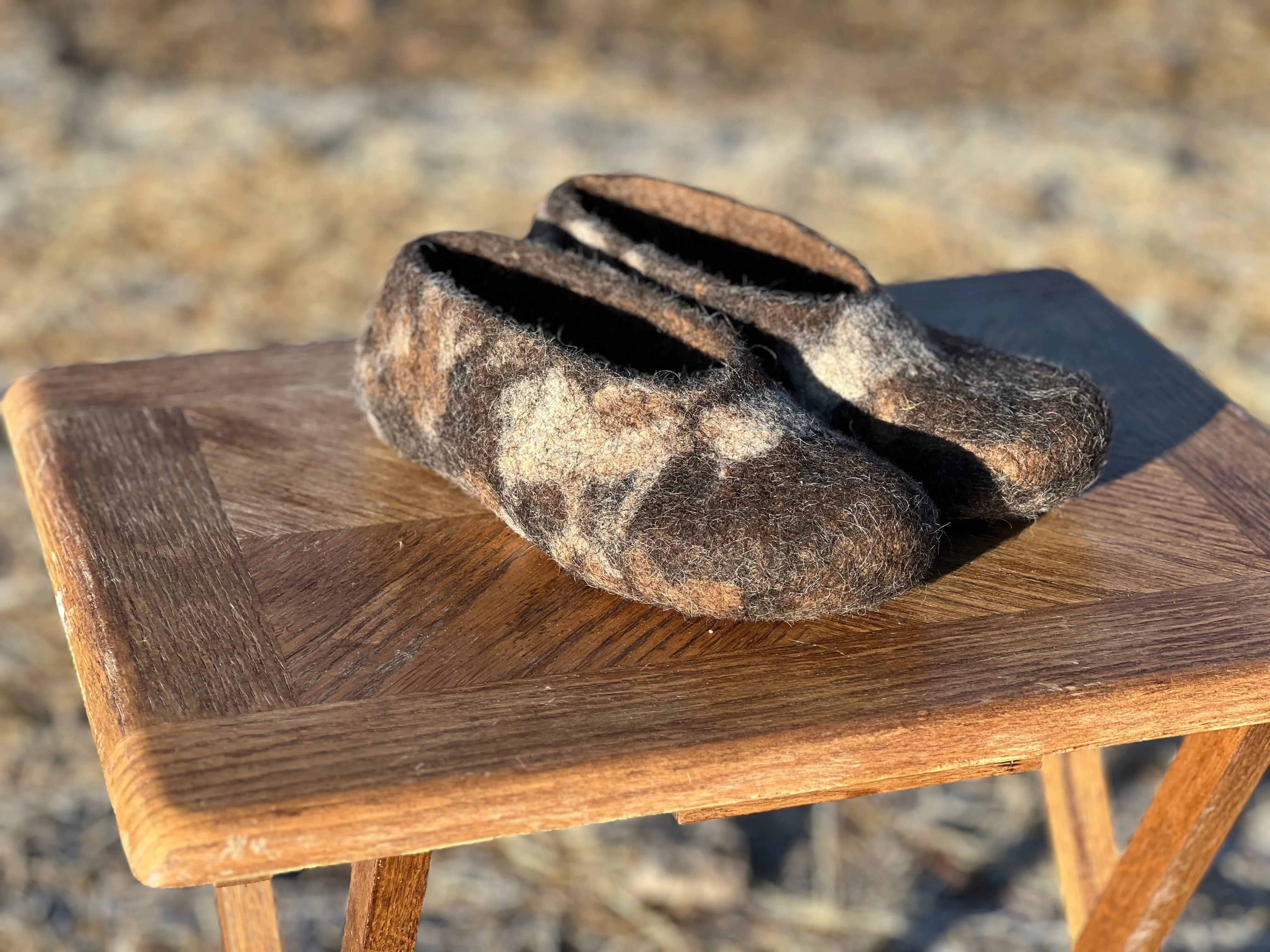 Hand Felted Alpaca Grounding Slippers