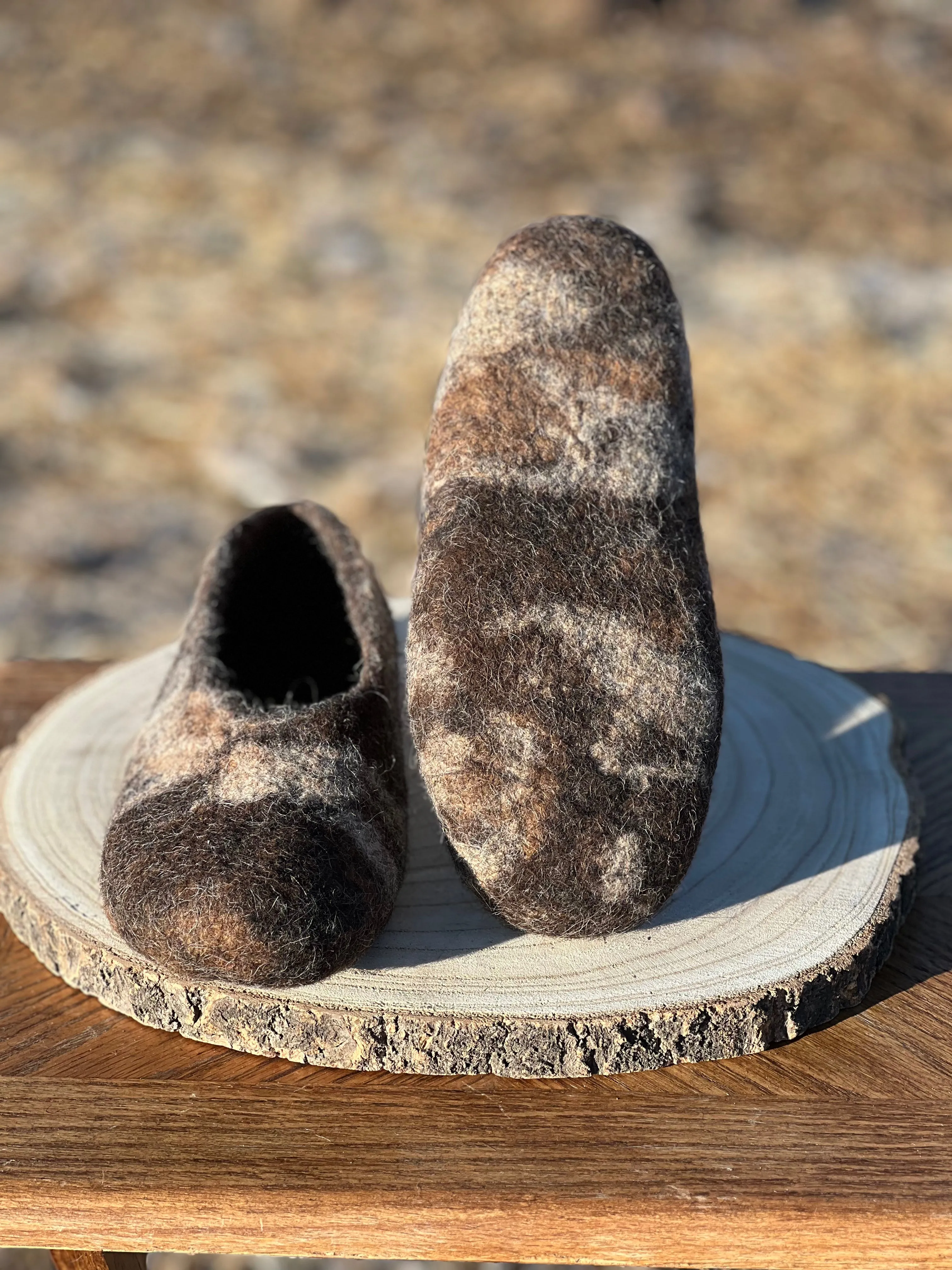 Hand Felted Alpaca Grounding Slippers