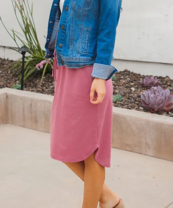 Hi Lo Skirt - Dusty Rose