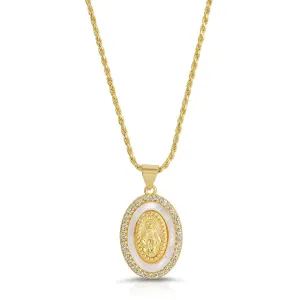 Holy Mother Mary Necklace in Gold