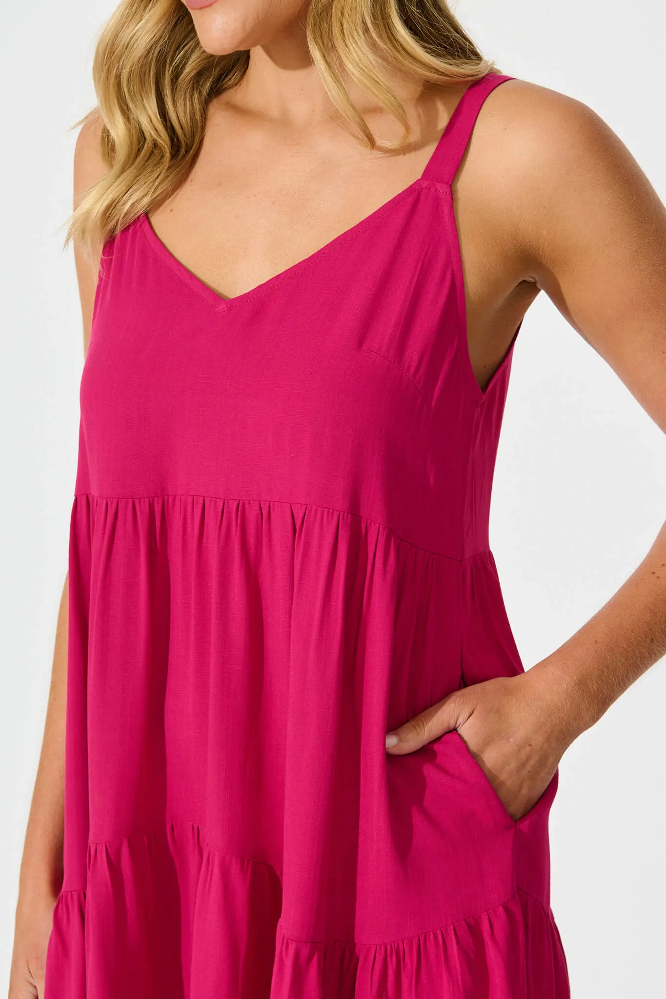 Hot Pink Smocked Dress