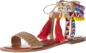 Indigo Rd. Women's Doe Flat Tasseled Sandal 1040183-75249 Brown 6.5M