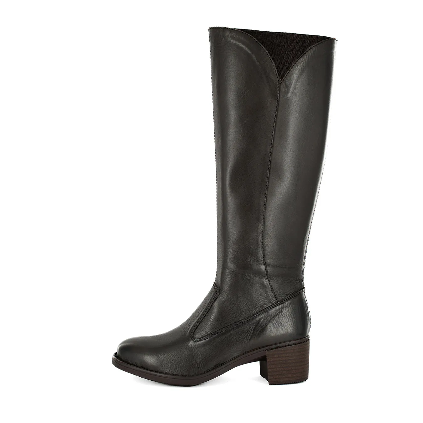 Inwabi : Ladies Leather Rider Boot in Choc Relaxa