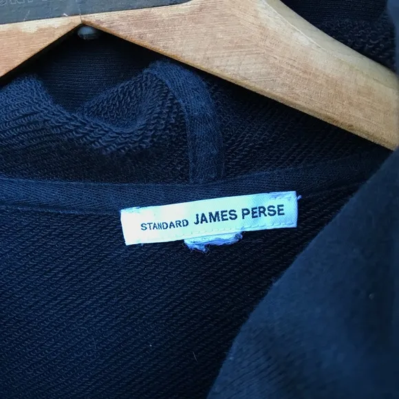 James Perse Moto Hoodie Jacket Asymmetrical Zip