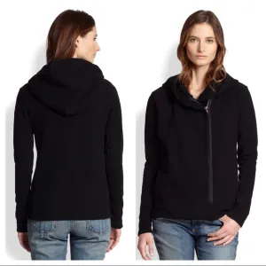 James Perse Moto Hoodie Jacket Asymmetrical Zip