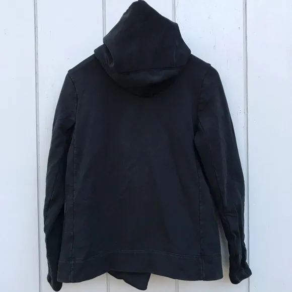 James Perse Moto Hoodie Jacket Asymmetrical Zip