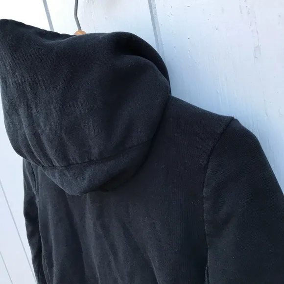 James Perse Moto Hoodie Jacket Asymmetrical Zip