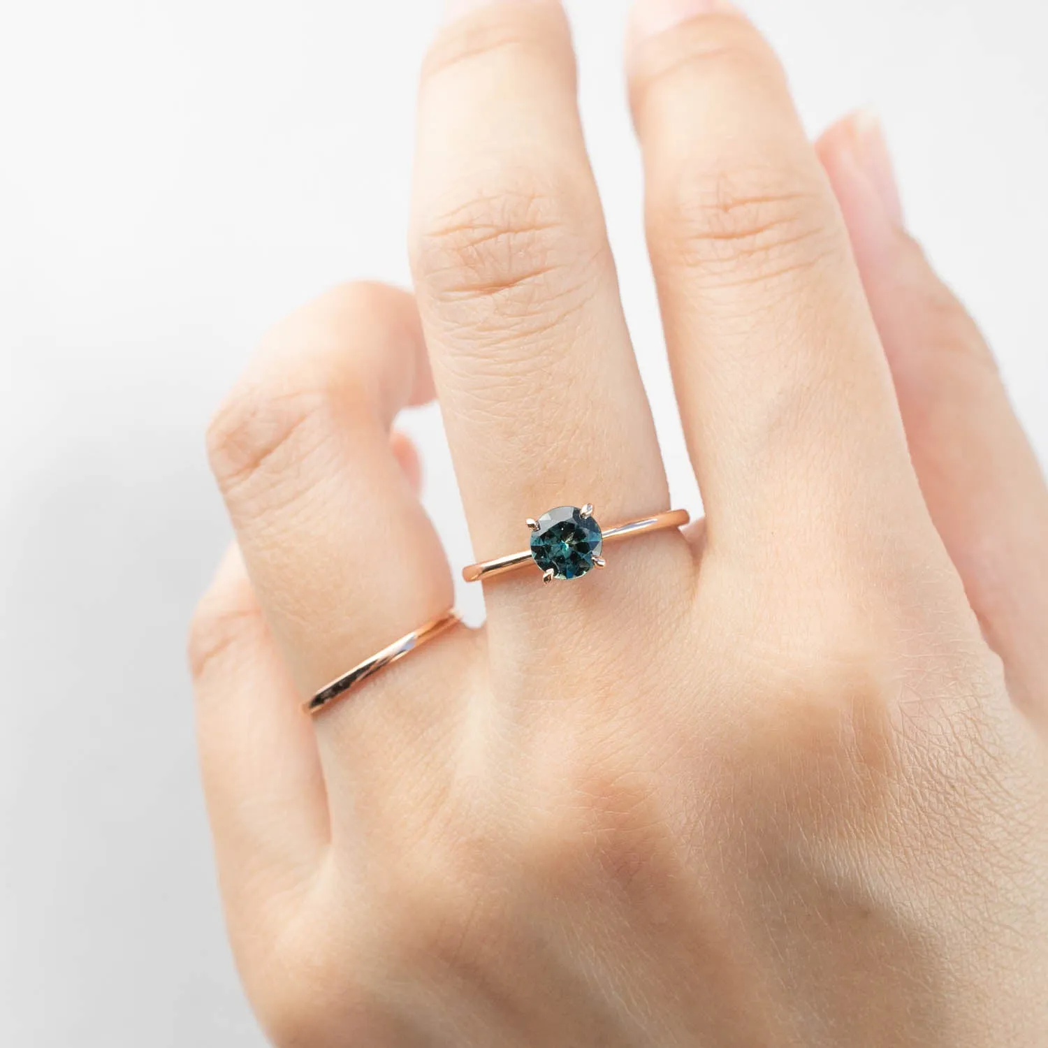 Jane Ring - 0.96ct Blue-Green Queensland Sapphire, 14k Rose Gold (One of a kind)
