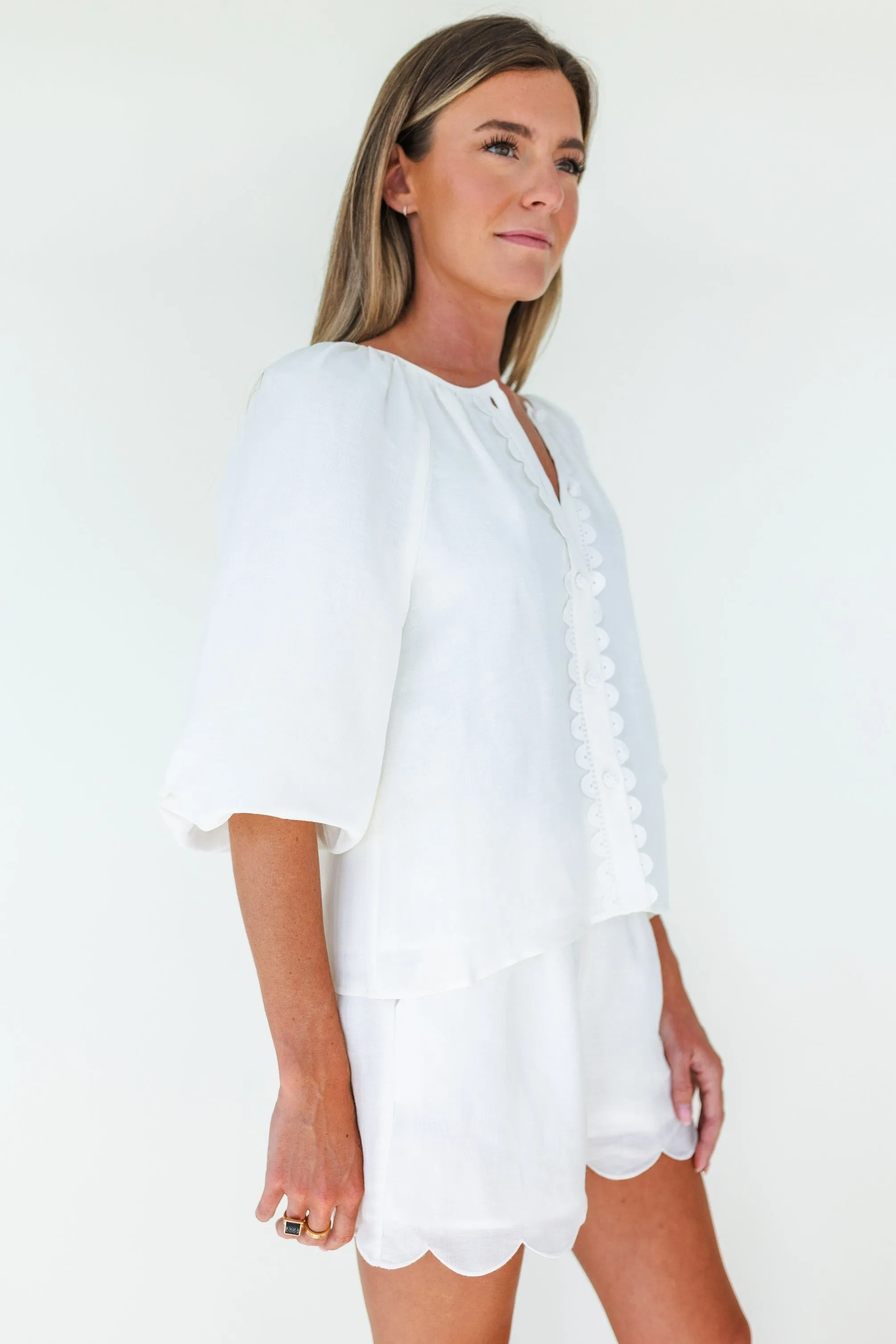 Kate Short in Star White by Mary George