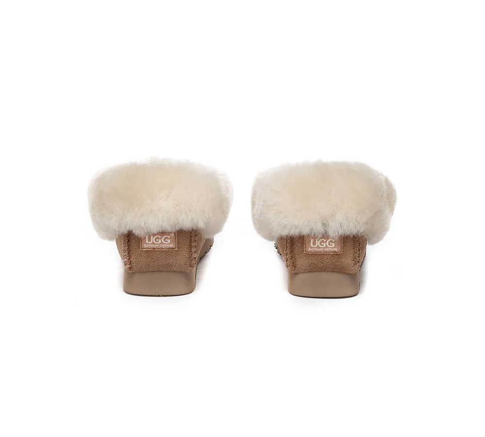 Kids Sheepskin Wool Ankle Slippers Popo Moccasin