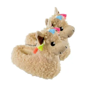 Kids Soft Plush 3D Llama Head Slippers