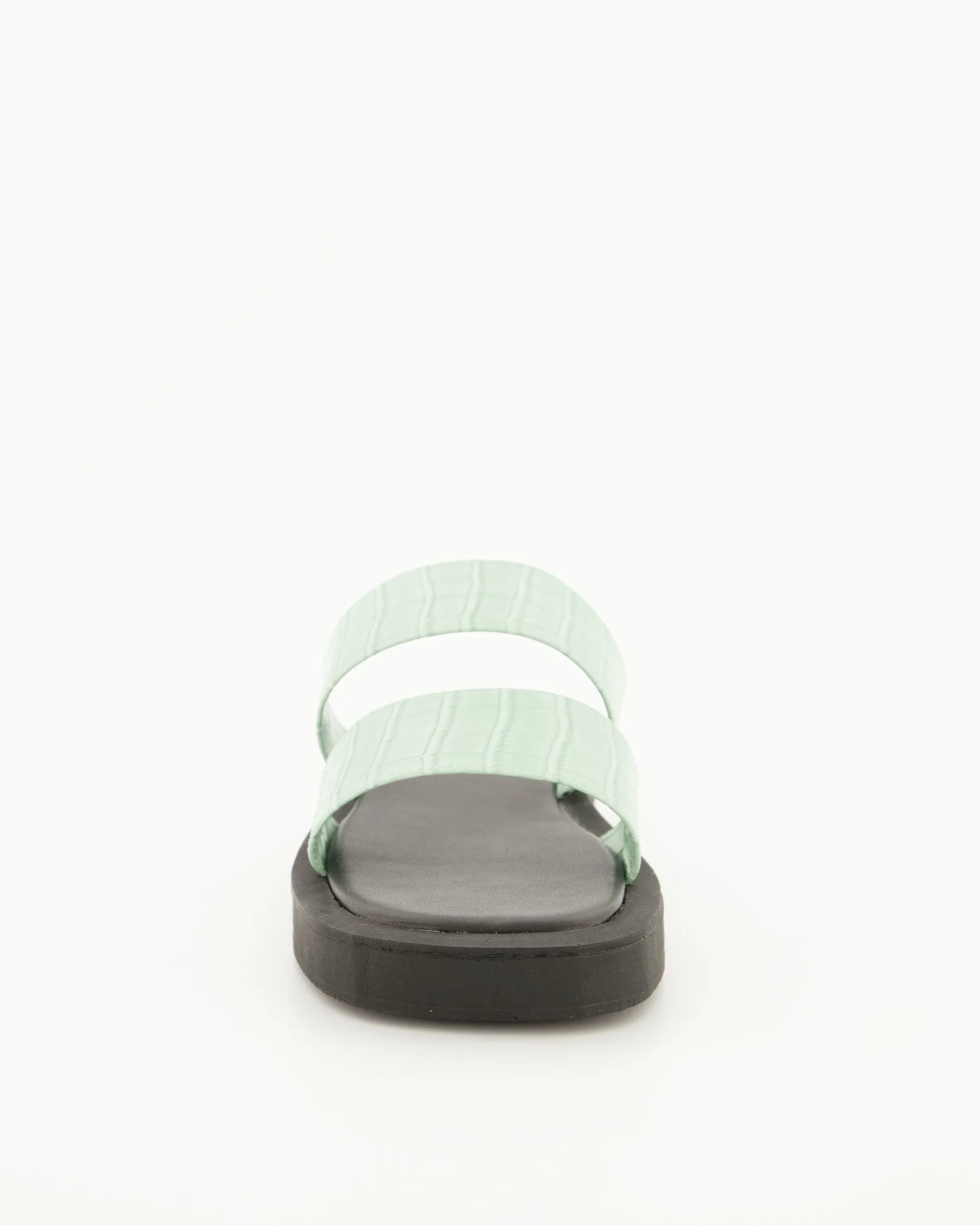 Ladies Double Strap Push-In Mule - Mint