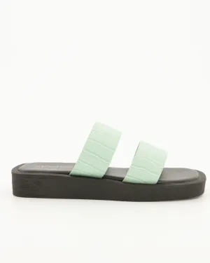 Ladies Double Strap Push-In Mule - Mint