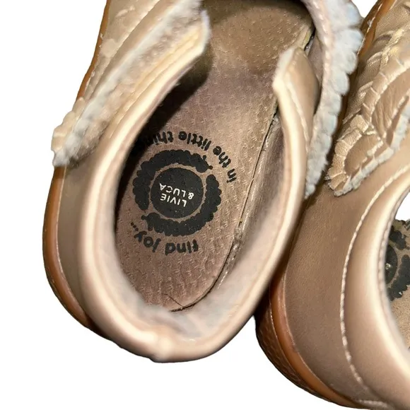 Livie &amp; Luca RUCHE CLASSIC Mary Jane Champagne toddler girls size 5 12