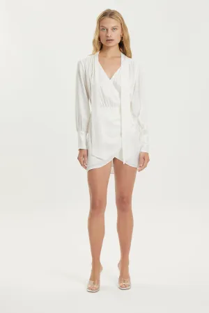 MAGNETIC DRAPE MINI DRESS | OFF WHITE