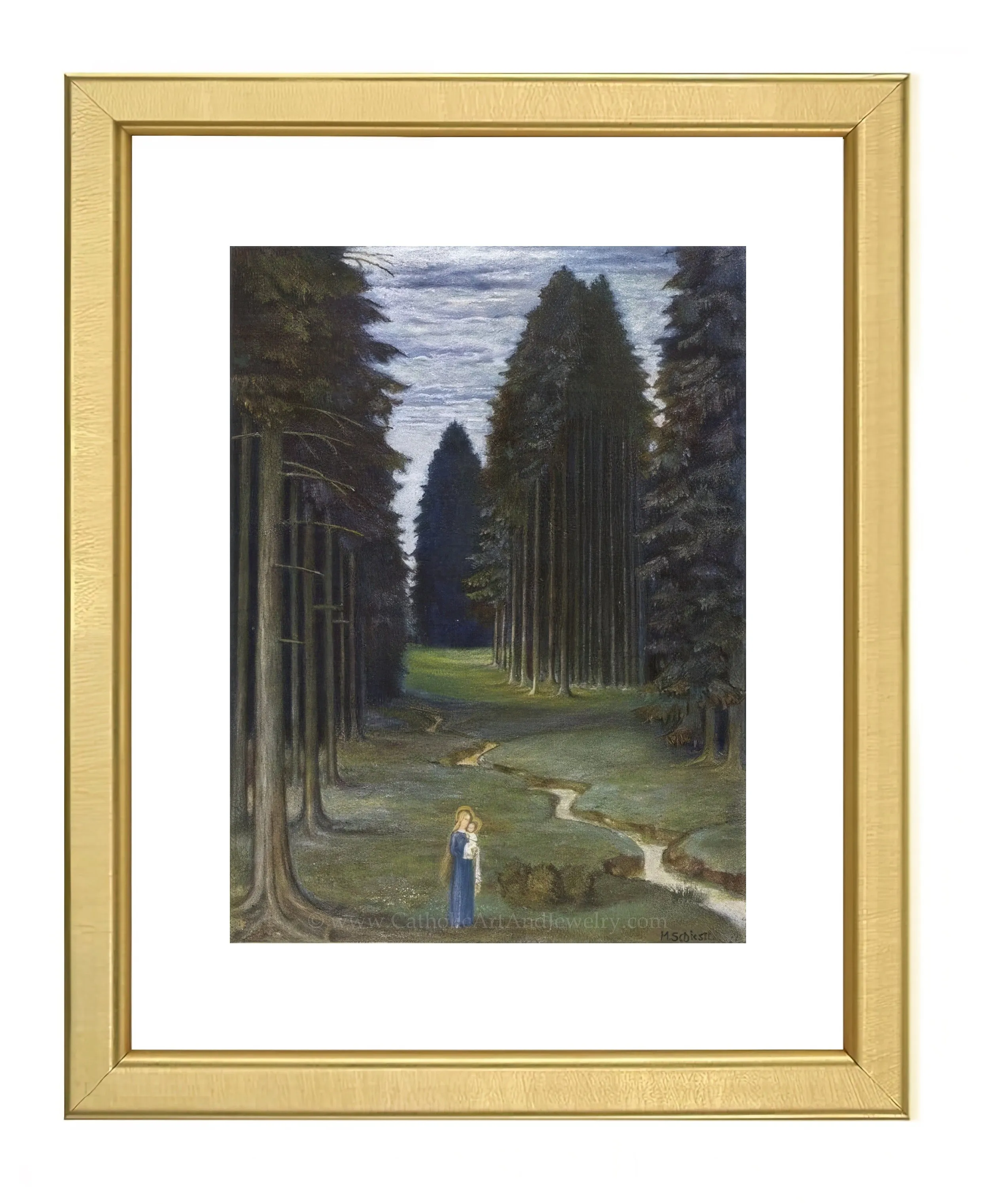 Mary and Jesus in the Big Woods – "The Forests Rustle Quietly" – Matthäus Schiestl – Catholic Art Print – Archival Quality
