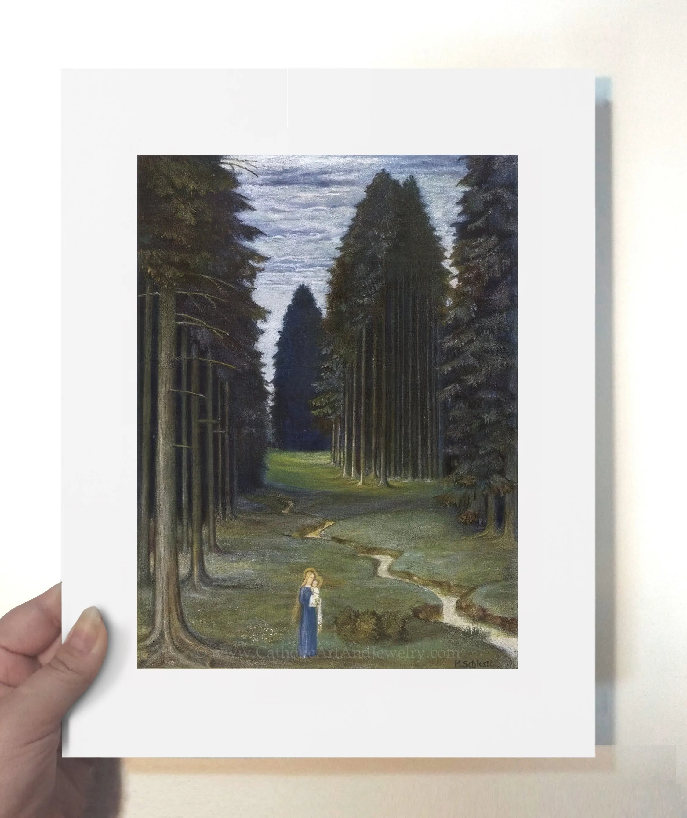 Mary and Jesus in the Big Woods – "The Forests Rustle Quietly" – Matthäus Schiestl – Catholic Art Print – Archival Quality