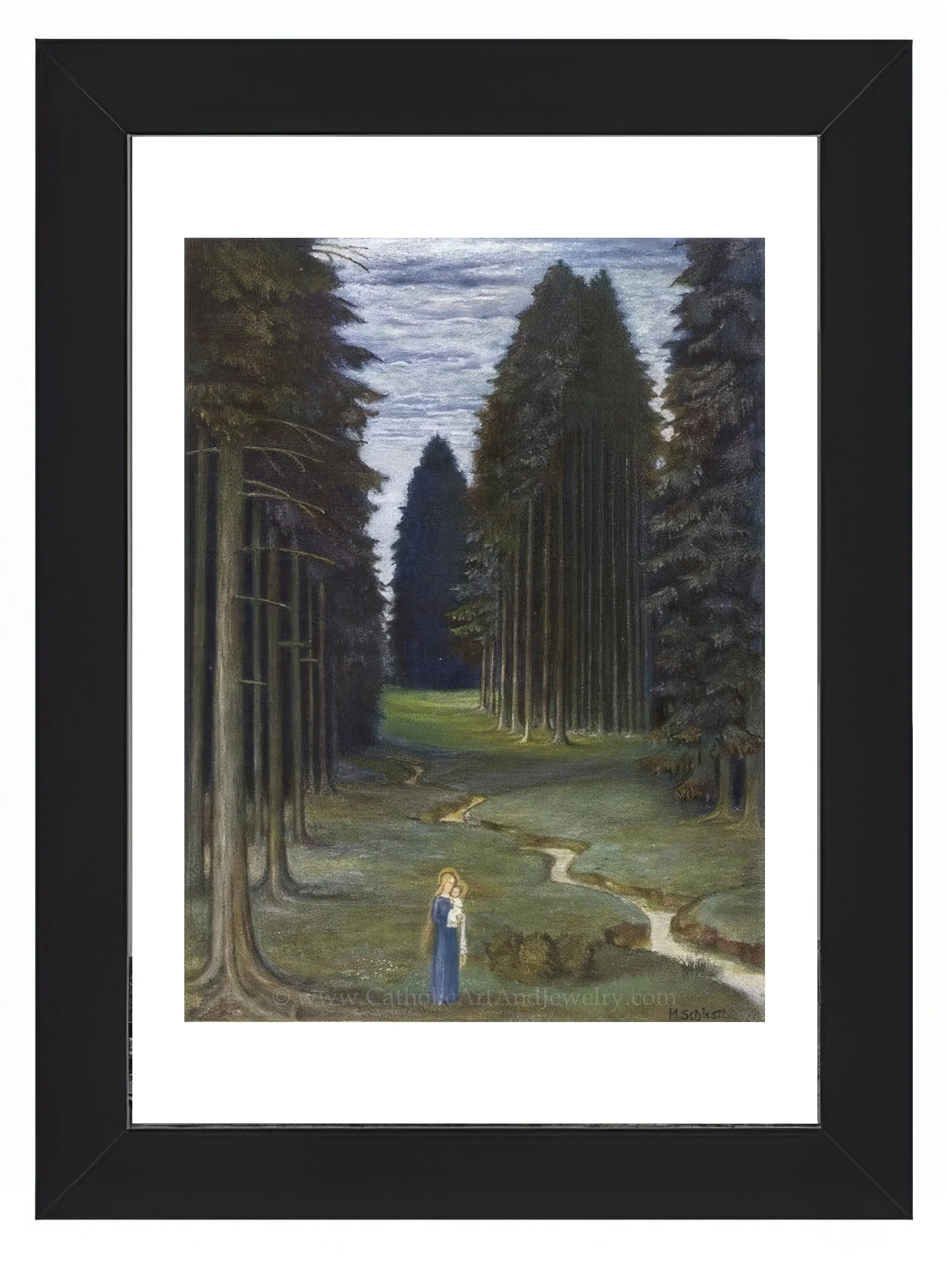 Mary and Jesus in the Big Woods – "The Forests Rustle Quietly" – Matthäus Schiestl – Catholic Art Print – Archival Quality