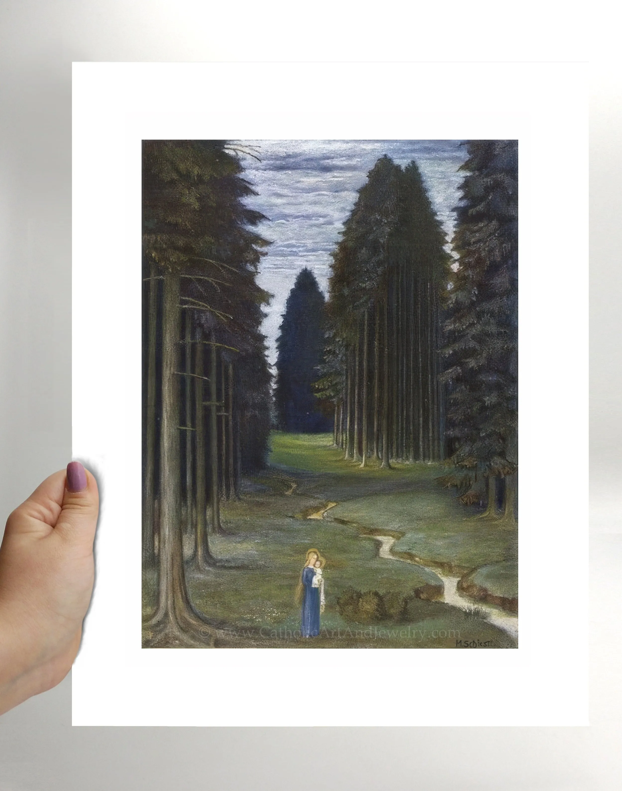 Mary and Jesus in the Big Woods – "The Forests Rustle Quietly" – Matthäus Schiestl – Catholic Art Print – Archival Quality