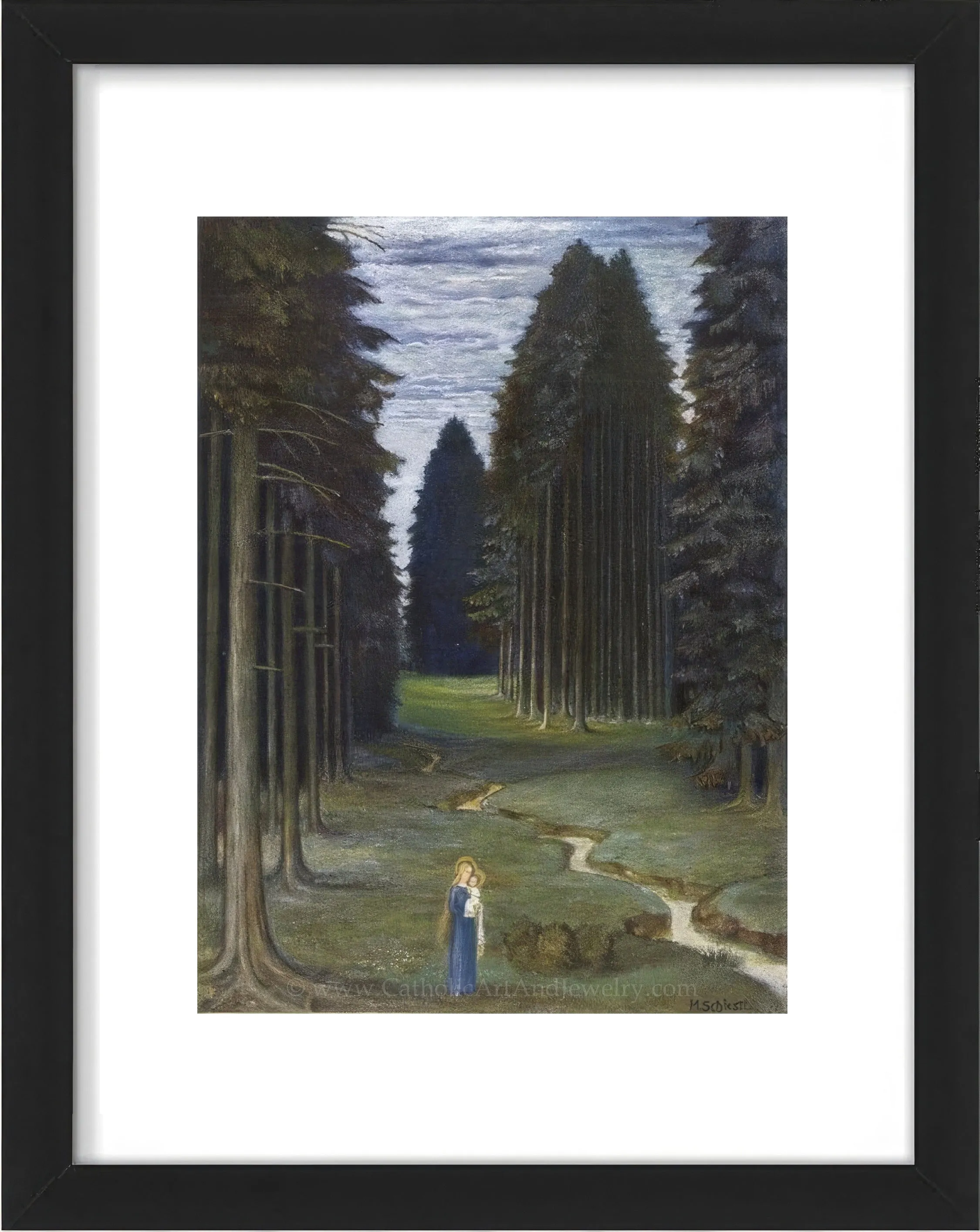 Mary and Jesus in the Big Woods – "The Forests Rustle Quietly" – Matthäus Schiestl – Catholic Art Print – Archival Quality