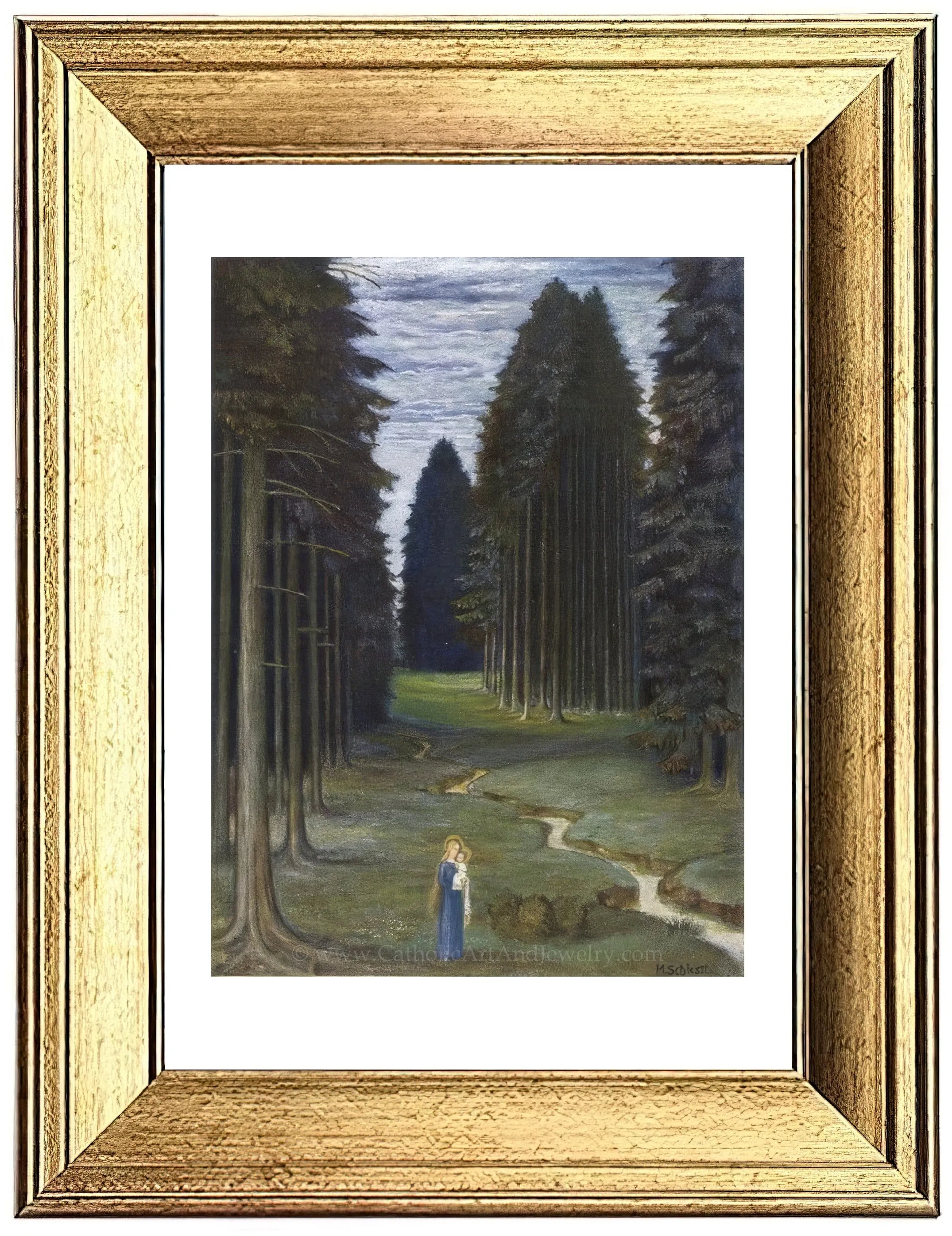 Mary and Jesus in the Big Woods – "The Forests Rustle Quietly" – Matthäus Schiestl – Catholic Art Print – Archival Quality