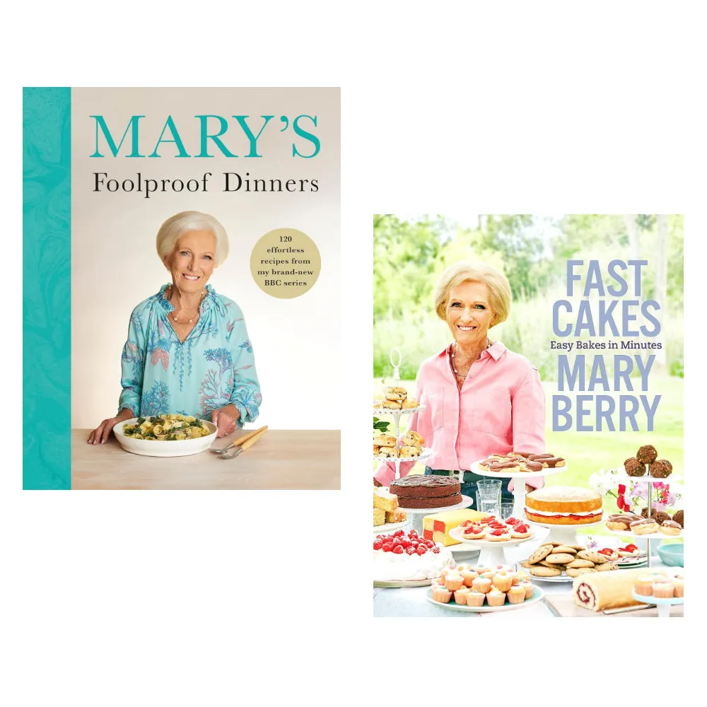 Mary Berry 2 Book Set (Mary’s Foolproof Dinners, Fast Cakes: Easy Bakes in Minutes) (HB)