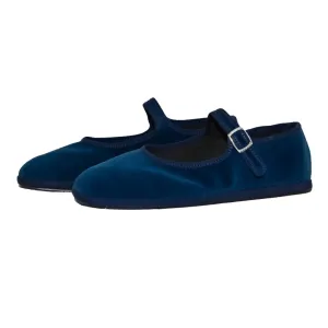 Mary Jane donna velluto Blu