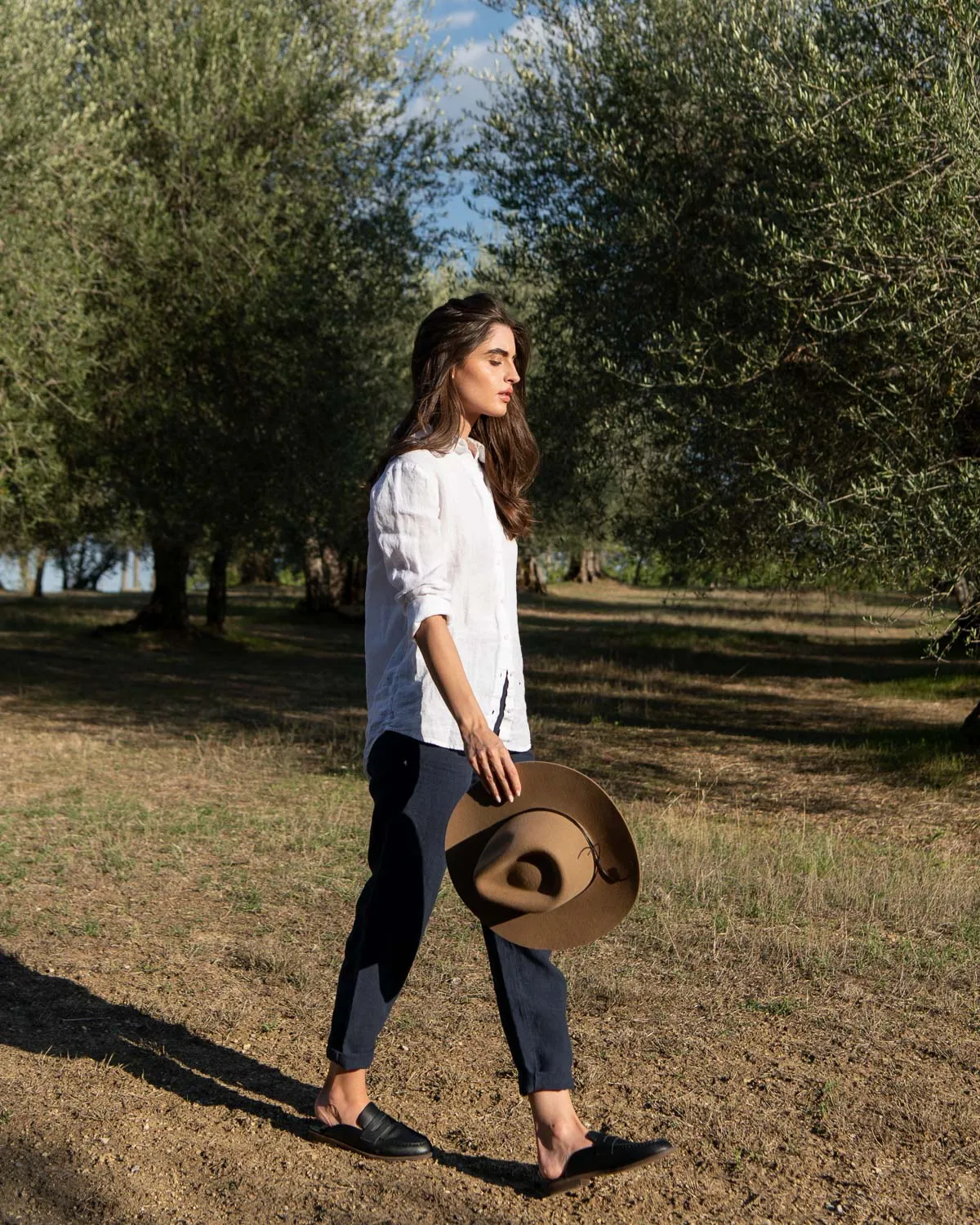 Mary - Linen Shirt in White