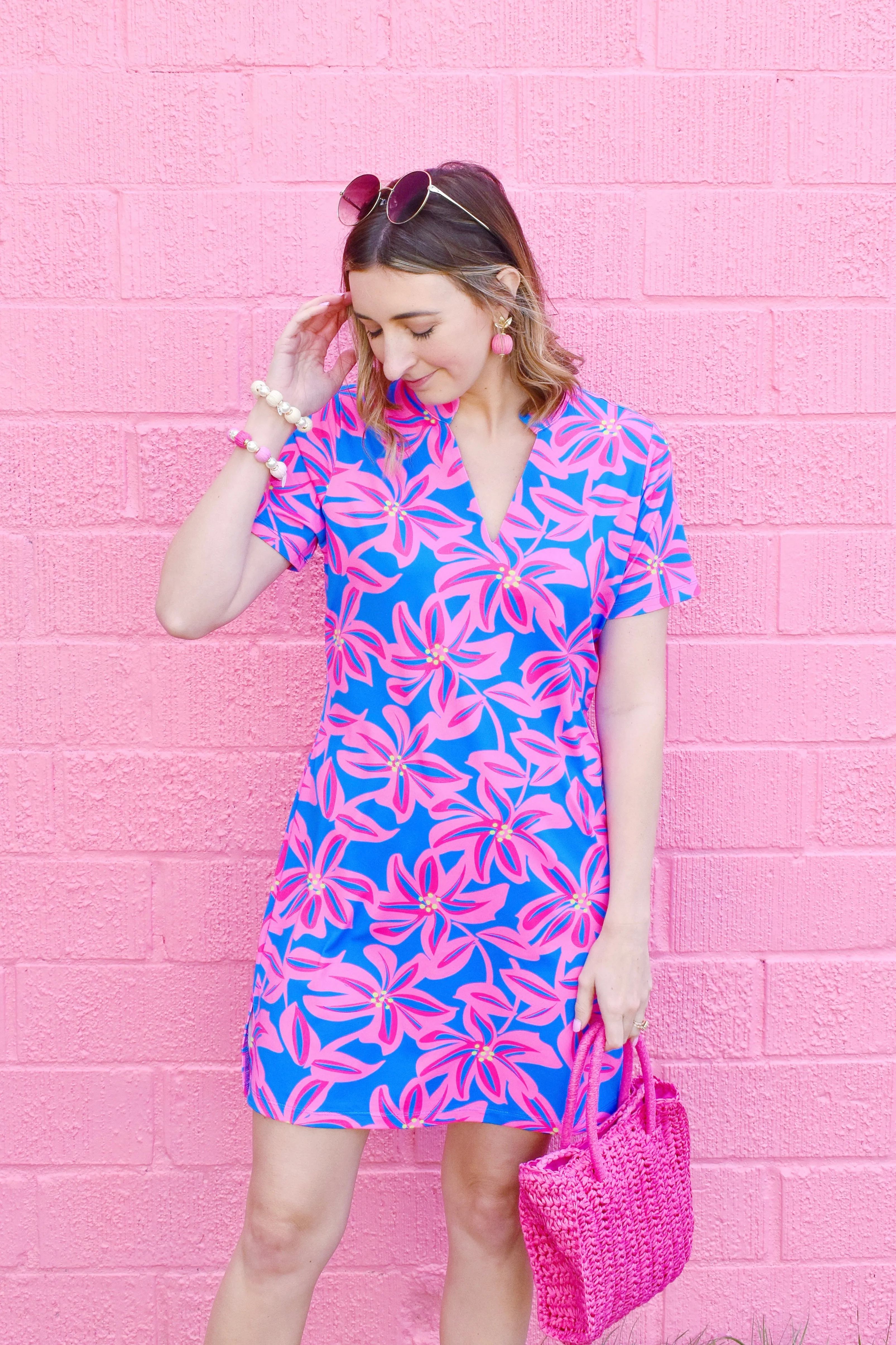 Mary Square Montauk Tiki Time Pink Dress