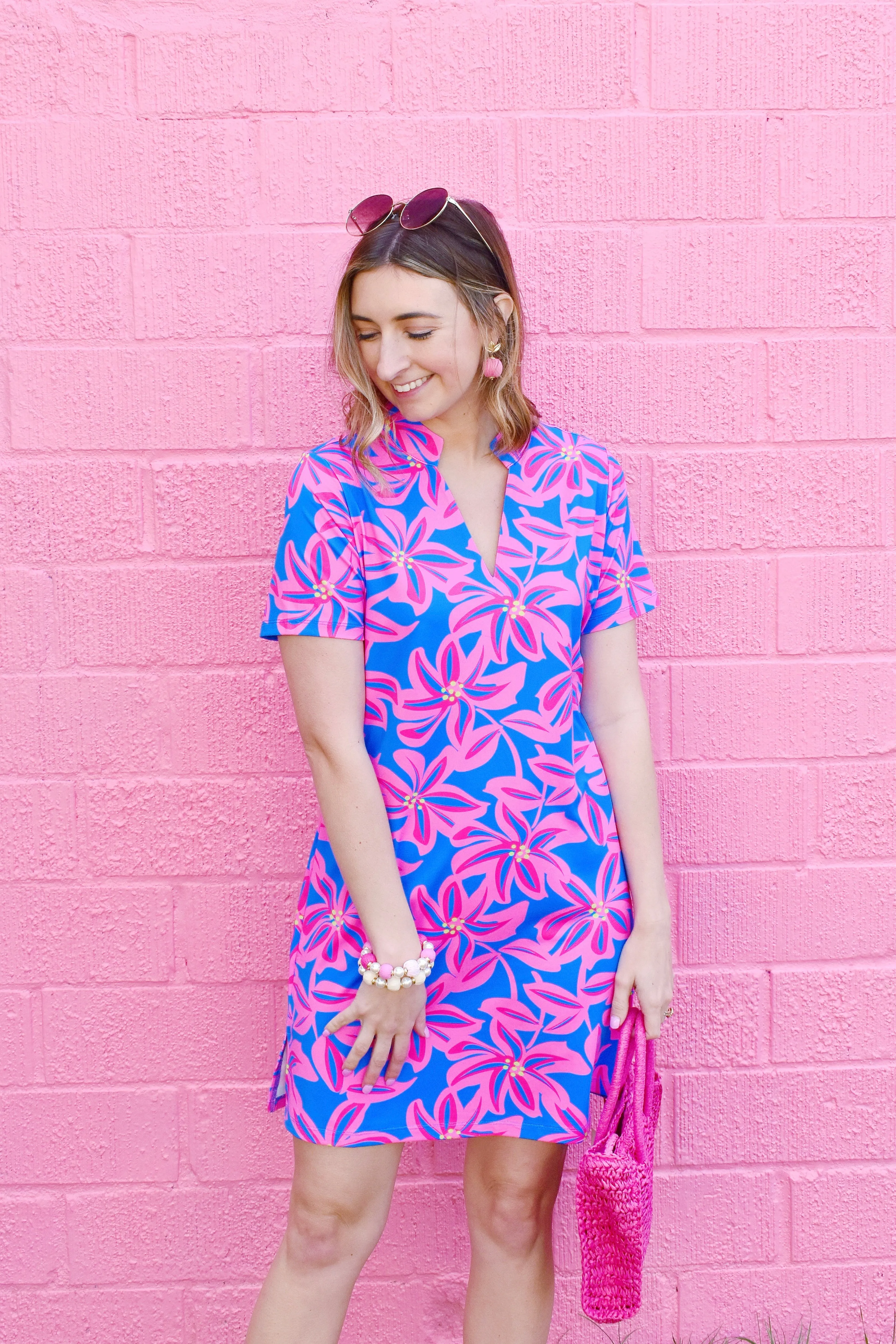 Mary Square Montauk Tiki Time Pink Dress
