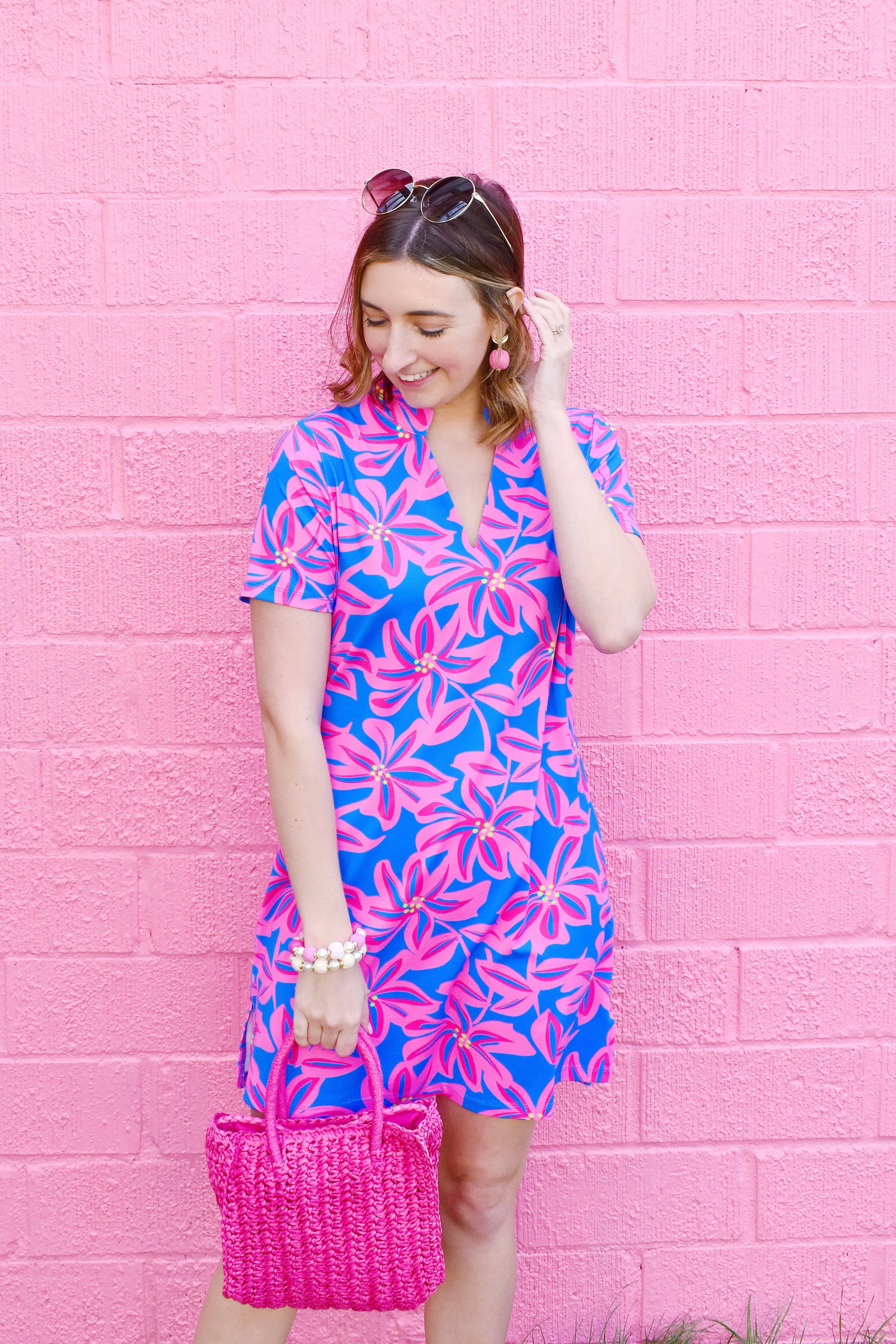 Mary Square Montauk Tiki Time Pink Dress