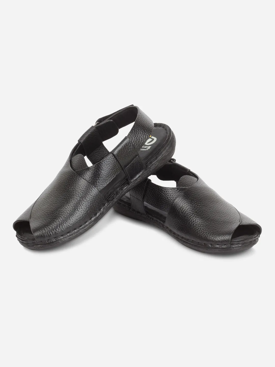 Men's Black Comfort-fit Smart Casual Sandal (ID4235)