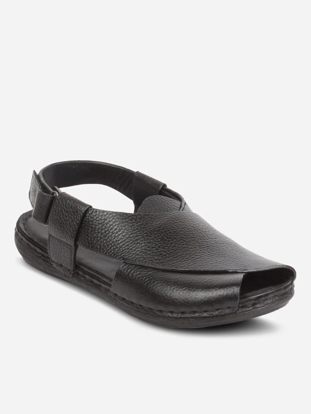 Men's Black Comfort-fit Smart Casual Sandal (ID4235)