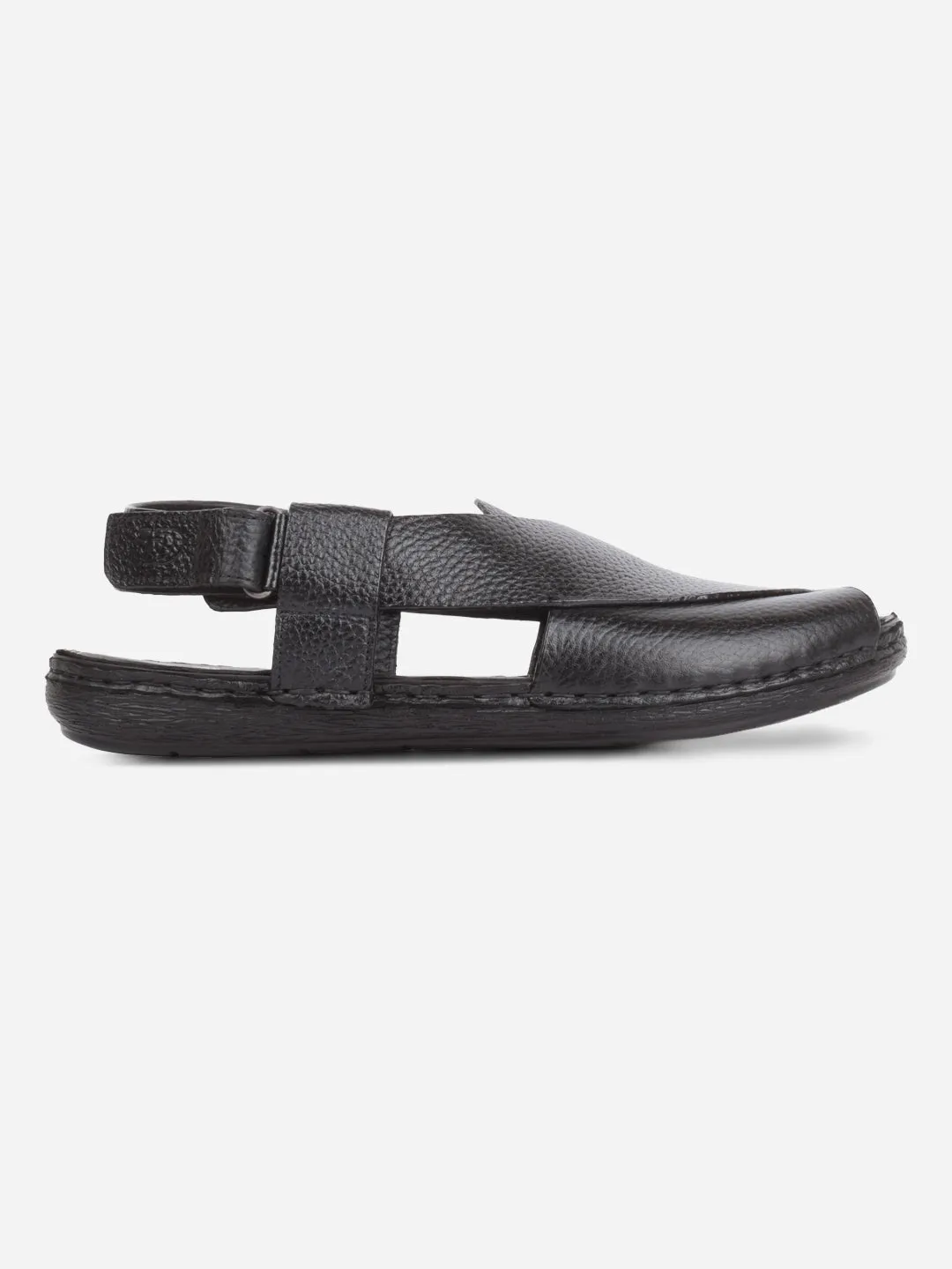 Men's Black Comfort-fit Smart Casual Sandal (ID4235)