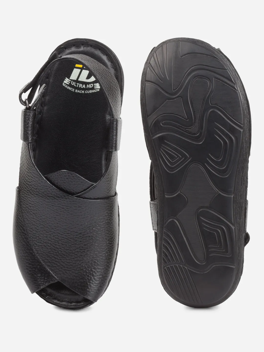 Men's Black Comfort-fit Smart Casual Sandal (ID4235)