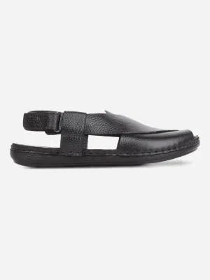Men's Black Comfort-fit Smart Casual Sandal (ID4235)