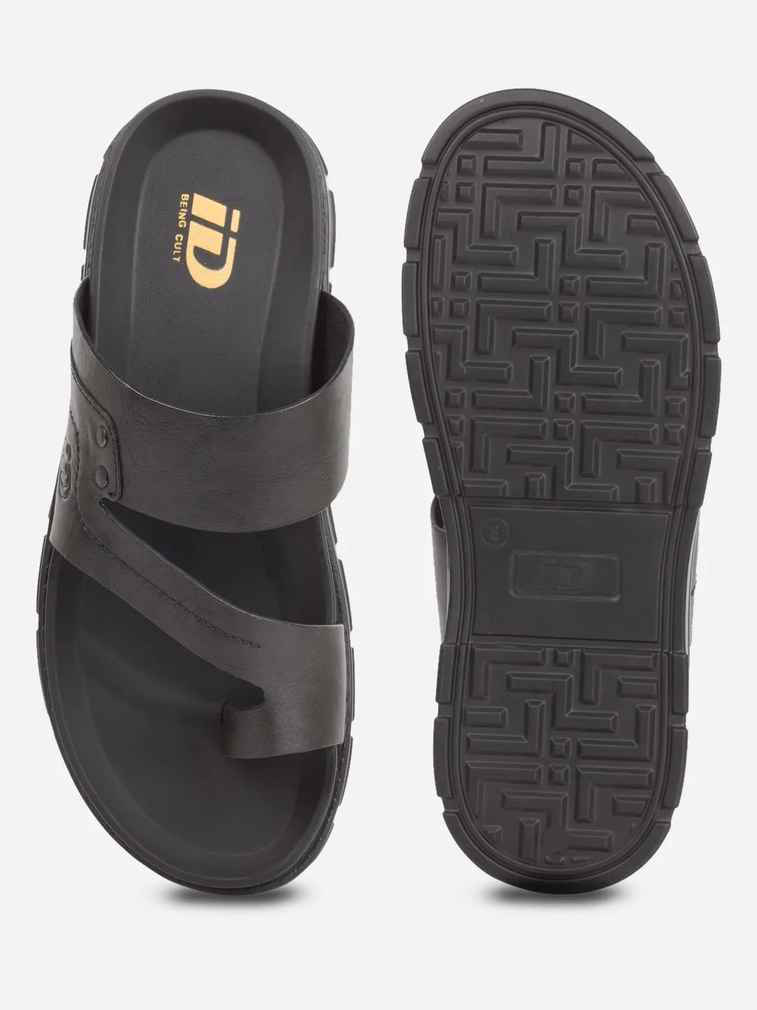Men's Black Sandal (ID4246)