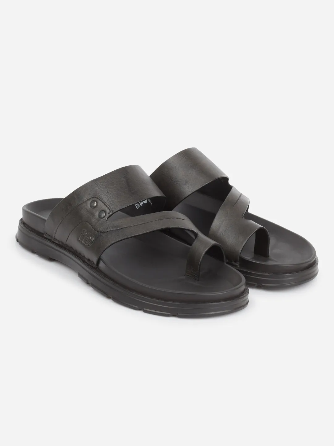 Men's Black Sandal (ID4246)