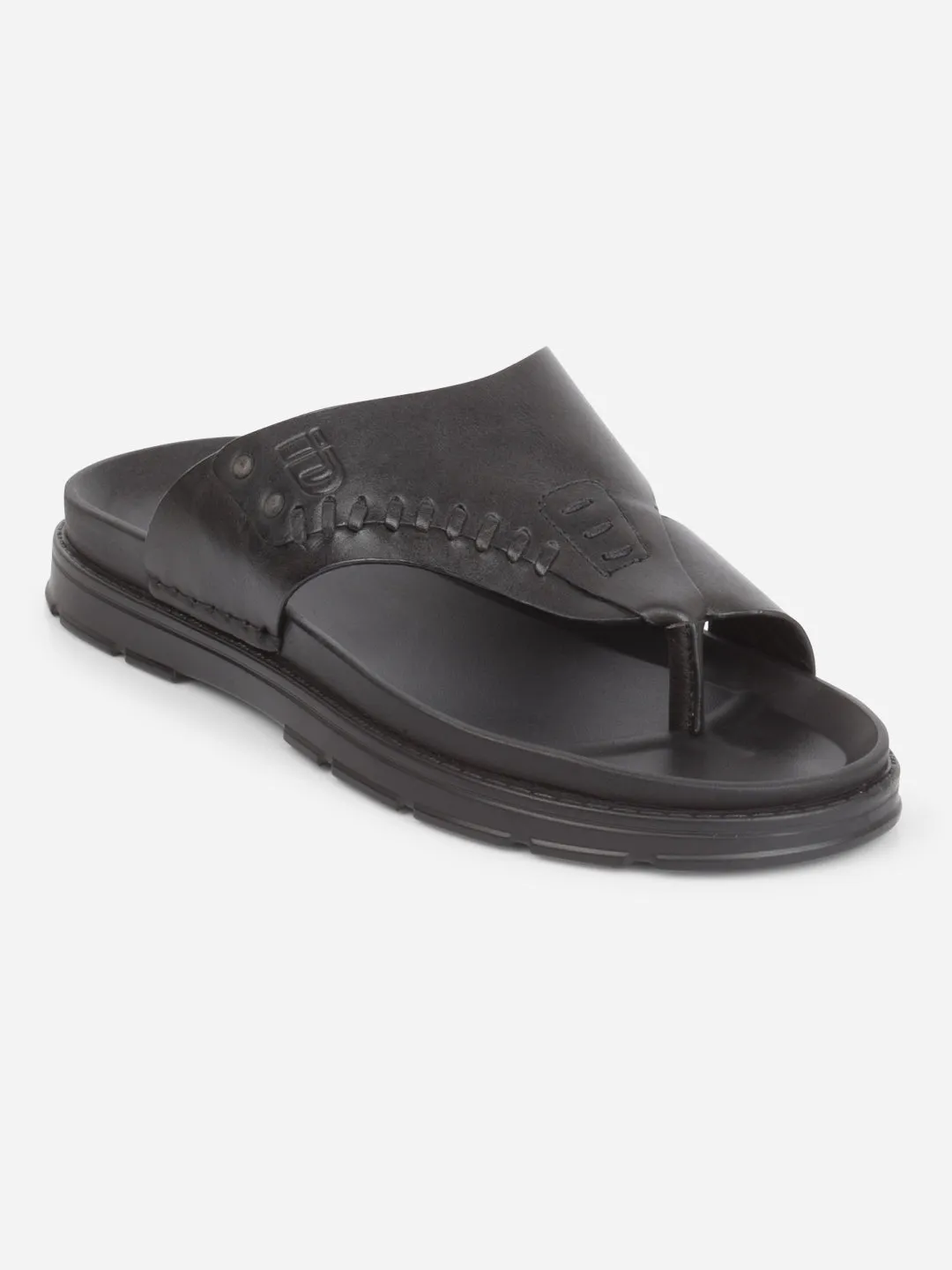 Men's Black Smart Casual Thong Sandal (ID4245)