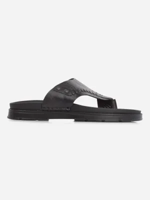 Men's Black Smart Casual Thong Sandal (ID4245)