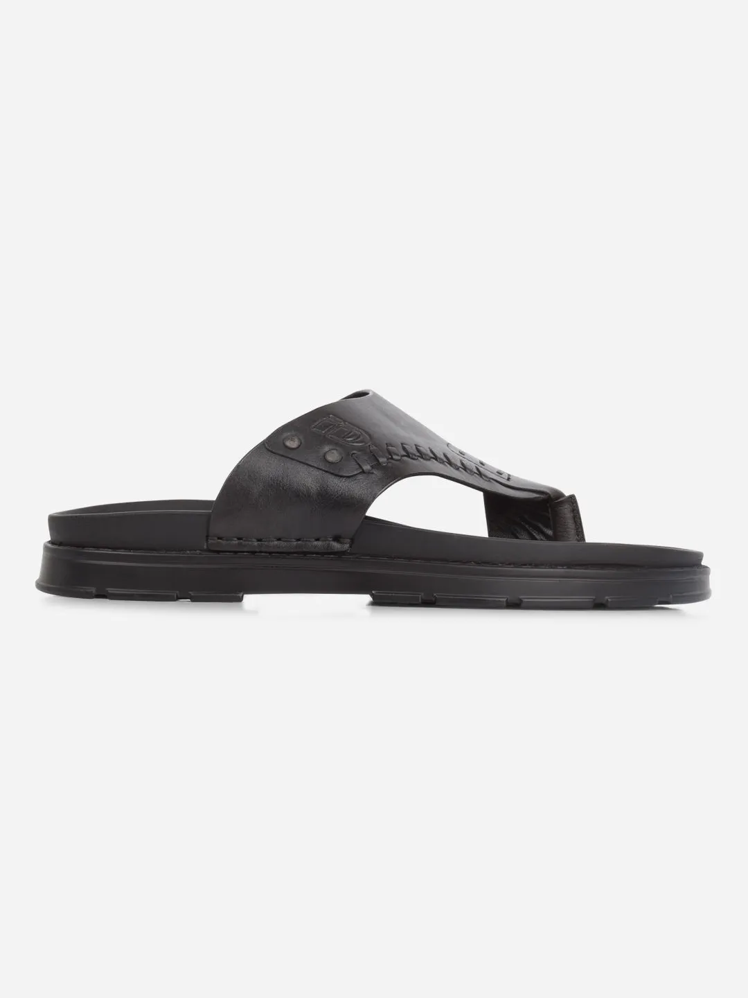 Men's Black Smart Casual Thong Sandal (ID4245)