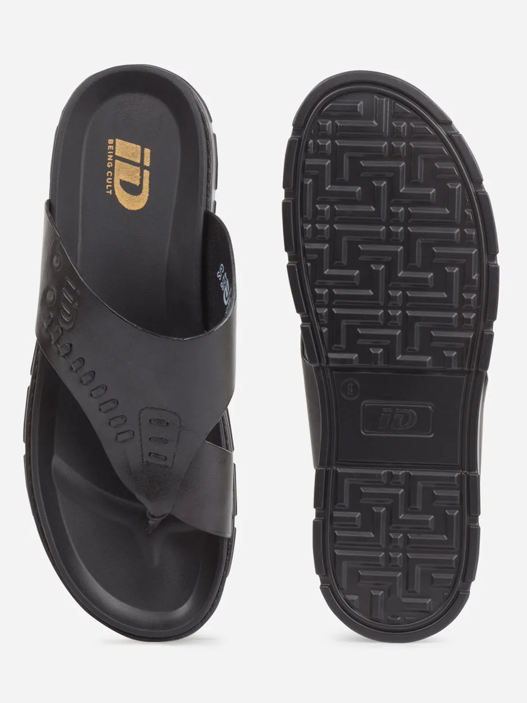 Men's Black Smart Casual Thong Sandal (ID4245)