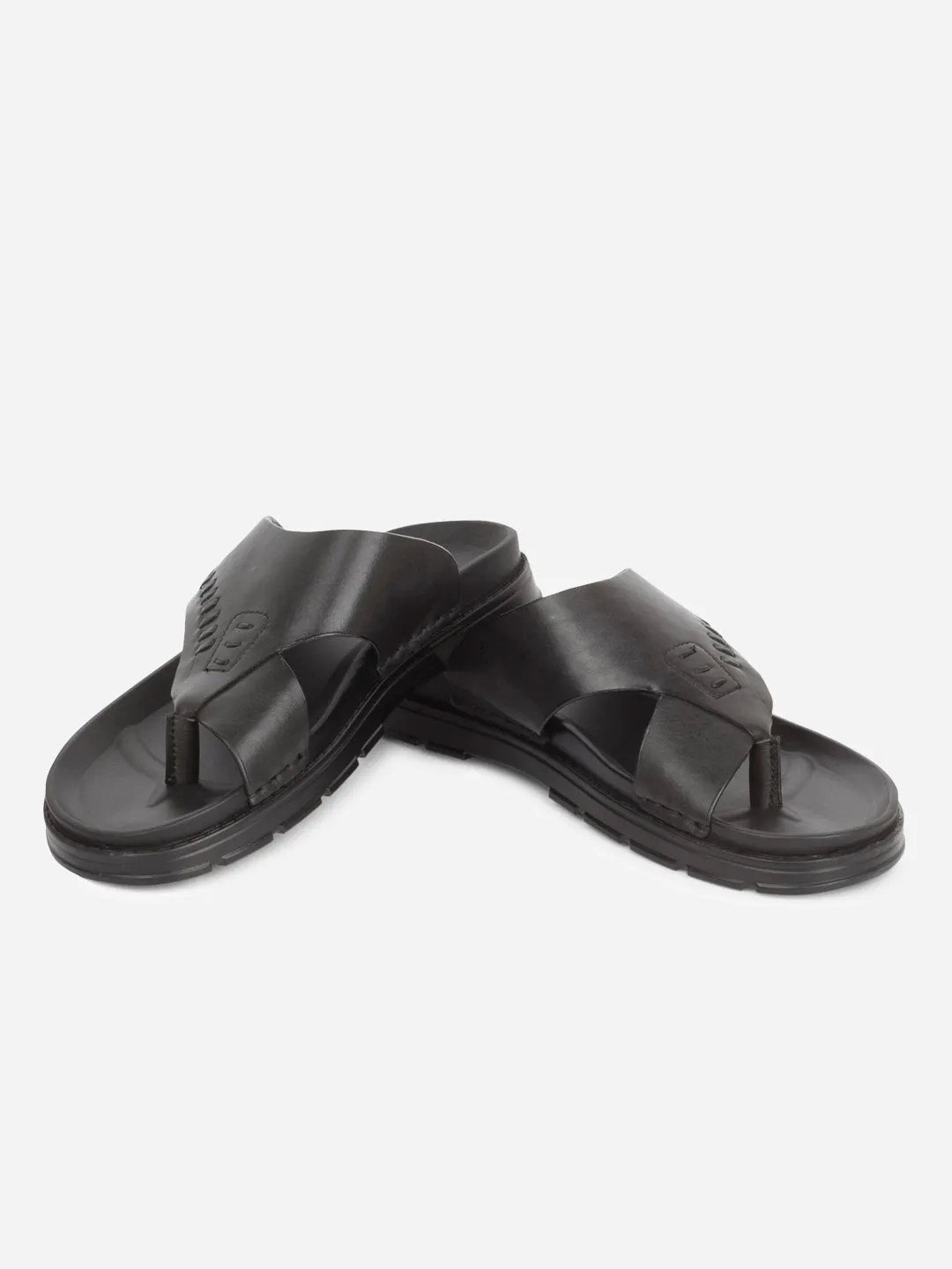 Men's Black Smart Casual Thong Sandal (ID4245)