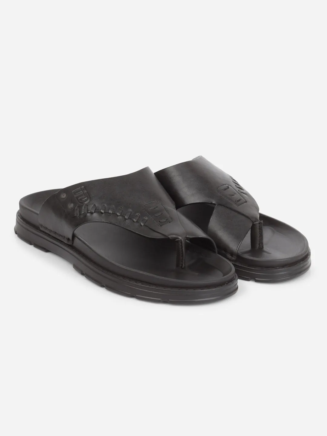 Men's Black Smart Casual Thong Sandal (ID4245)