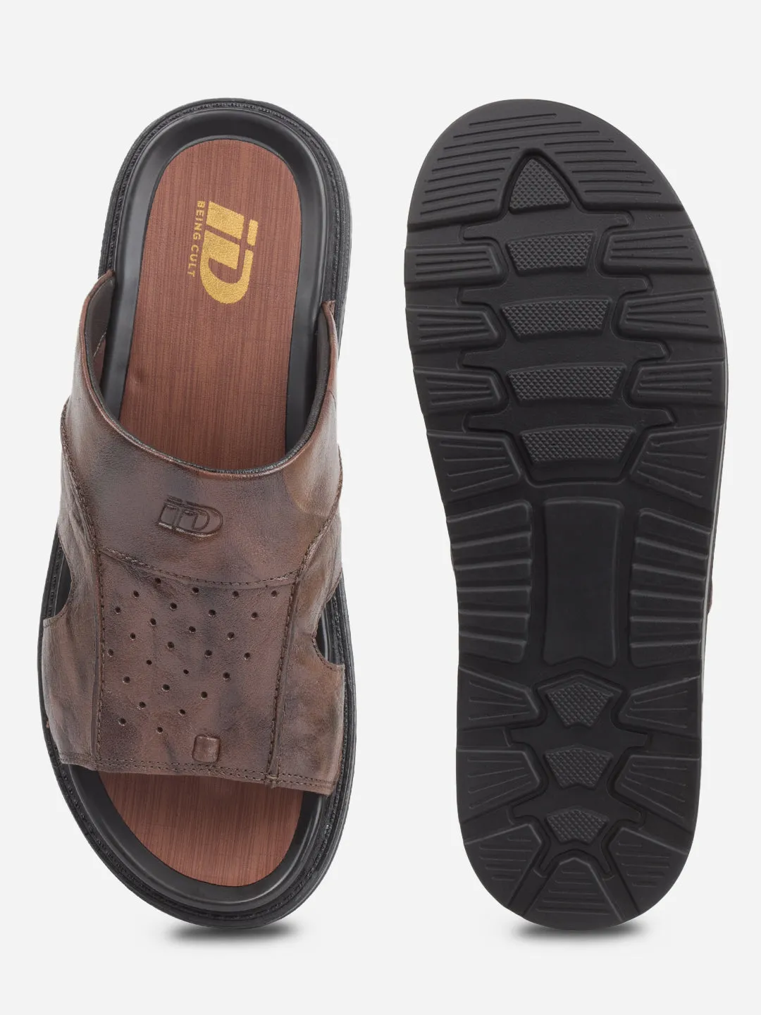 Men's Brown Slip On Sandal (ID4243)