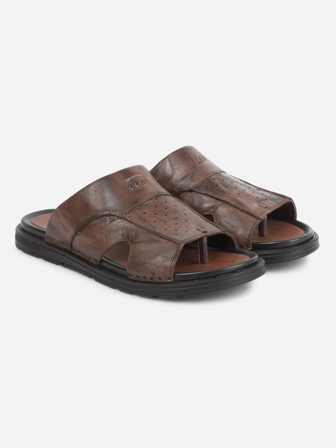Men's Brown Slip On Sandal (ID4243)