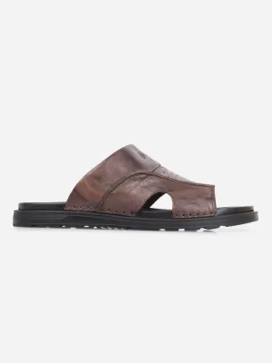 Men's Brown Slip On Sandal (ID4243)