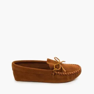 Minnetonka Men's Slippers - Brown Leather Laced Softsole